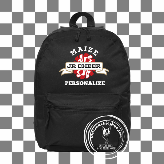 MJC- Maize Jr Cheer Pom Logo Black Backpack