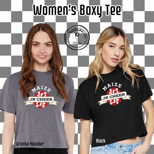MJC- Maize Jr Cheer Pom Logo Women's Boxy Tee