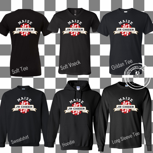 MJC- Maize Jr Cheer Pom Logo Black Gear