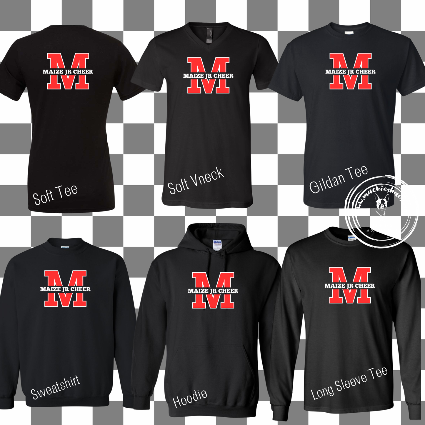 MJC- Maize Jr Cheer M Logo Black Gear