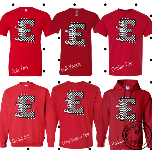 MMS- Eagles Checkered E Red Gear