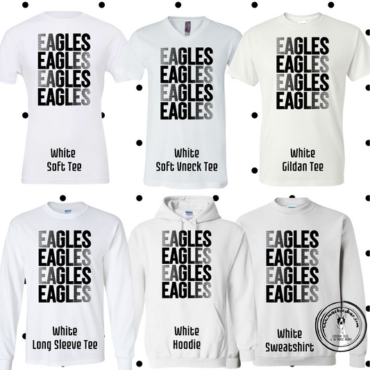 MMS- Eagles Faded Stacked White Gear