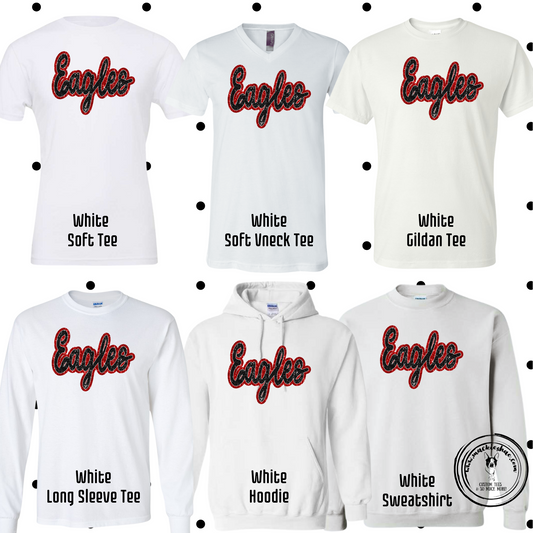 MMS- Eagles Faux Sequin White Gear