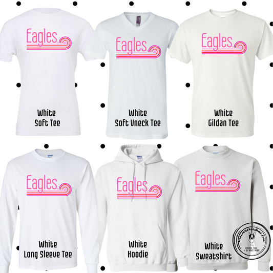 MMS- Eagles Retro Pink Lines White Gear