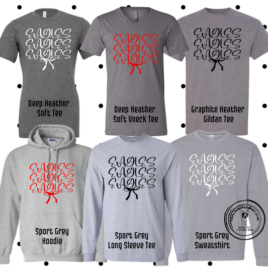 MMS- Eagles Stacked Bow Grey Gear