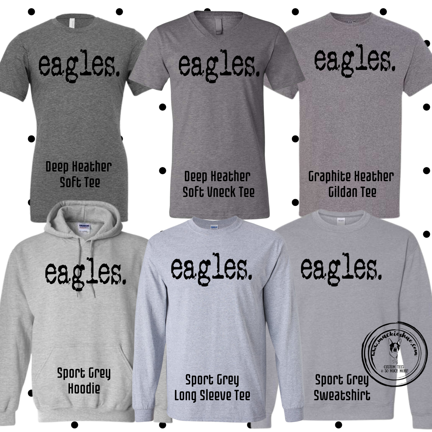 MMS- Eagles Typography Grey Gear