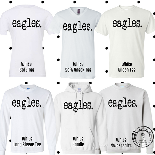 MMS- Eagles Typography White Gear