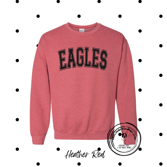 MMS- Eagles Varsity Heather Red Crewneck Sweatshirt, Adult