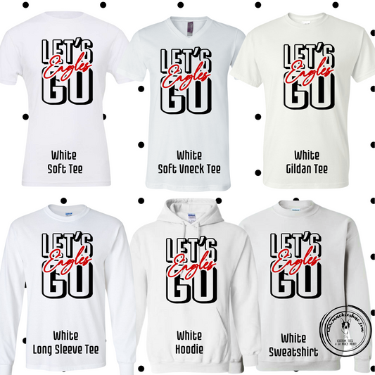 MMS- Let's Go Eagles White Gear with Black and Red Design