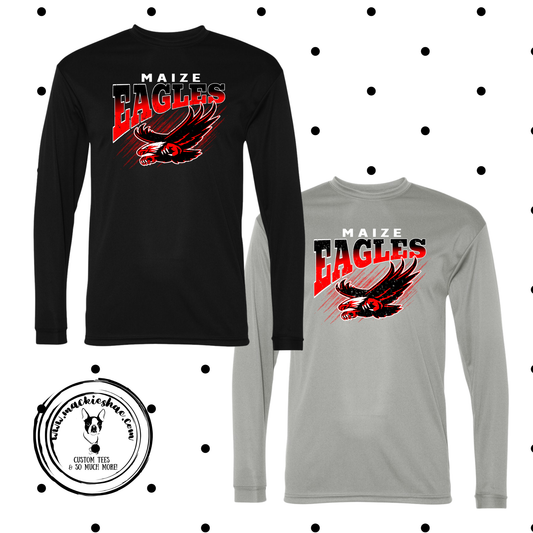 MMS- Maize Eagles with Flying Eagle Performance Dri-Fit Long Sleeve Tee
