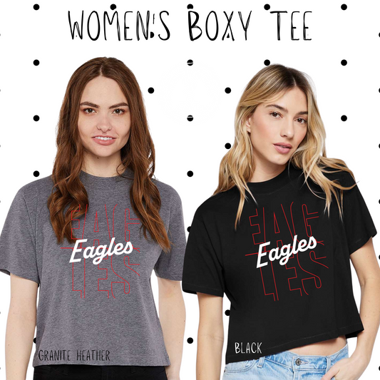 MMS- Eagles Faded Womens Boxy Tee