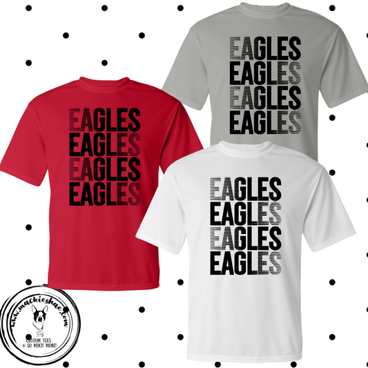 MMS- Eagles Faded Stacked Performance Dri-Fit Tee for Youth and Adults