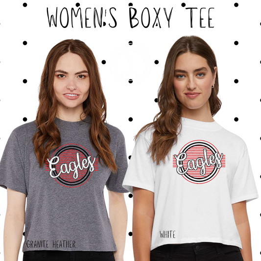 MMS- Eagles Line Circle Womens Boxy Tee