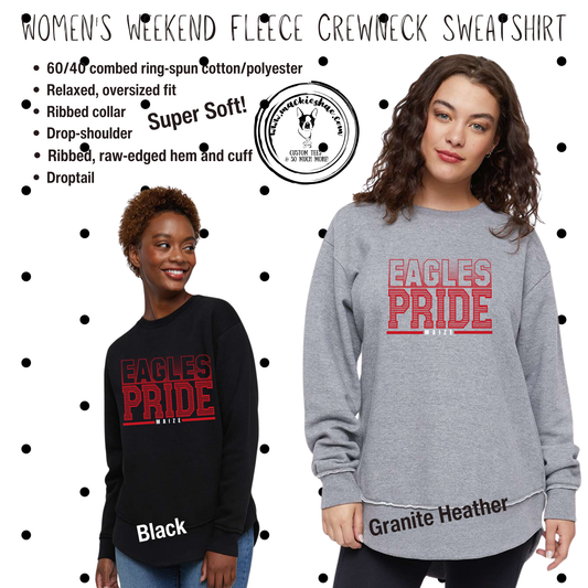 MMS- Eagles Pride Maize Women's Weekend Fleece Crewneck Sweatshirt