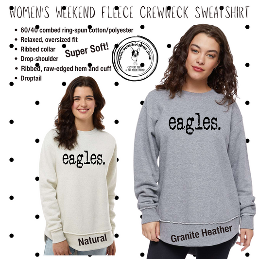 MMS- Eagles Typography Women's Weekend Fleece Crewneck Sweatshirt