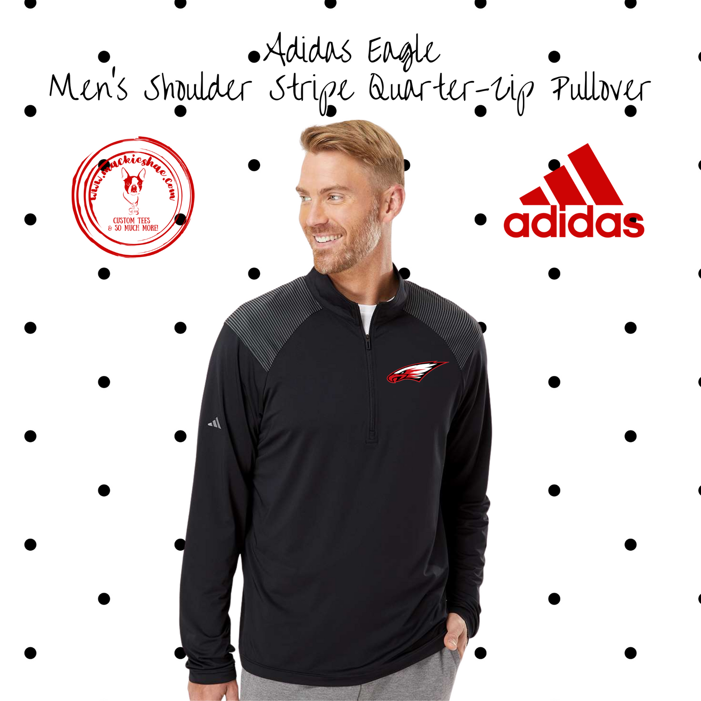 MMS- Eagle ADIDAS Men's Shoulder Stripe 1/4 Zip Pullover