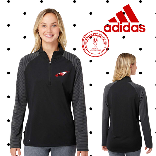 MMS- Eagle ADIDAS Women's Black Stripe Block 1/4 Zip Pullover