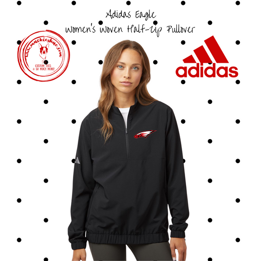 MMS- Eagle ADIDAS Women's Black Woven Half-Zip Pullover