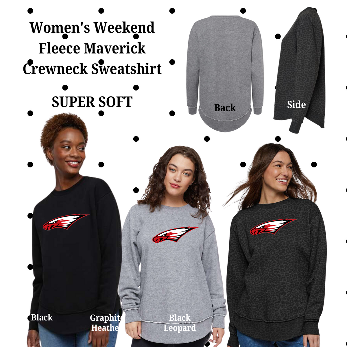 MIS- Power Eagle Women's Weekend Fleece Crewneck Sweatshirt