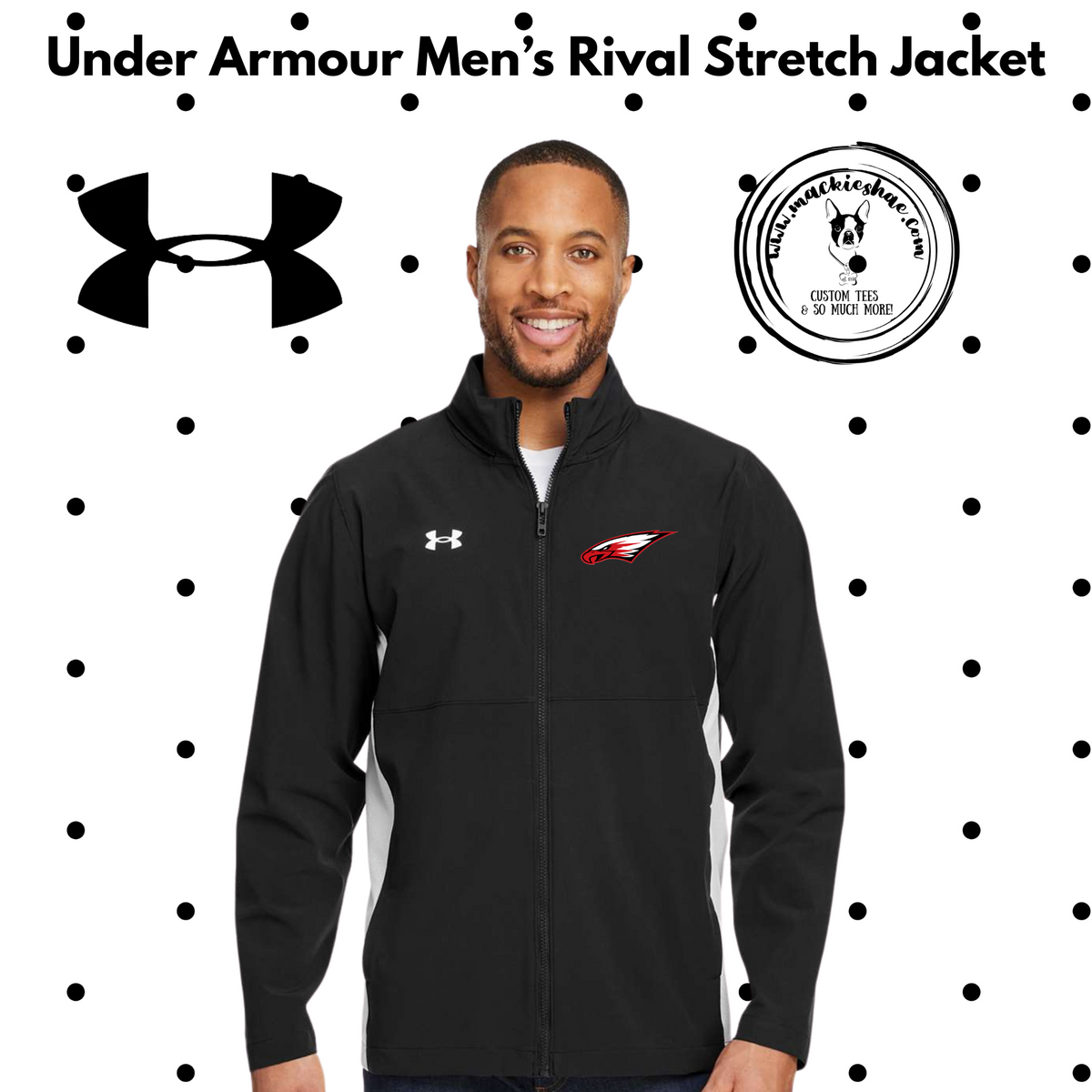 MIS- Eagle Under Armour Men's Black/White Rival Stretch Jacket
