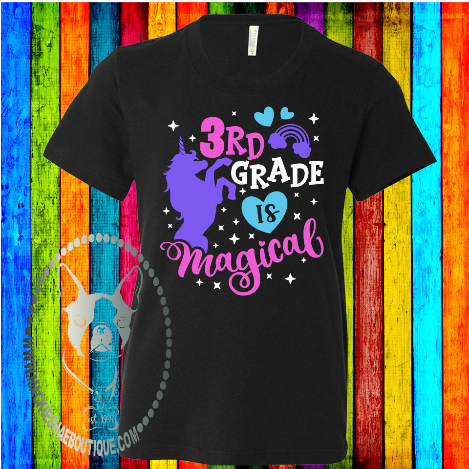 3rd Grade is Magical (Get any Grade) Custom Shirt for Kids and Adults, Soft Short Sleeve