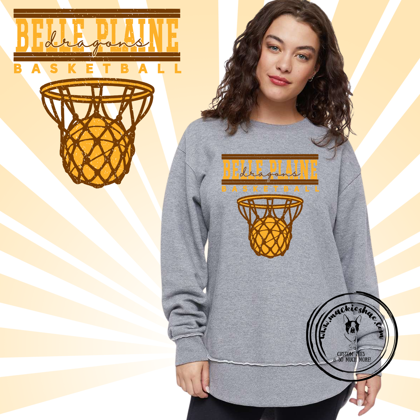 Belle Plaine Dragons Basketball Custom Shirt, Womens Weekend Fleece Sweatshirt, Adult
