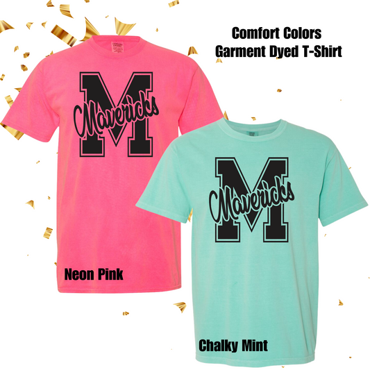 Mavs- Big M Mavericks Comfort Colors Garment Dyed Tee for Adults