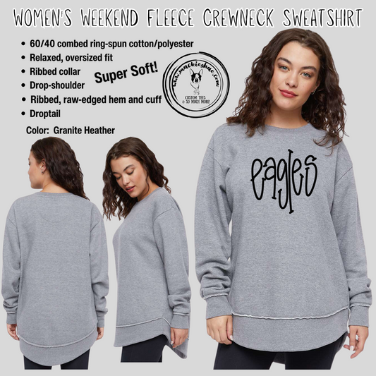 Eagles Fun Font Custom Shirt, Womens Weekend Fleece Sweatshirt