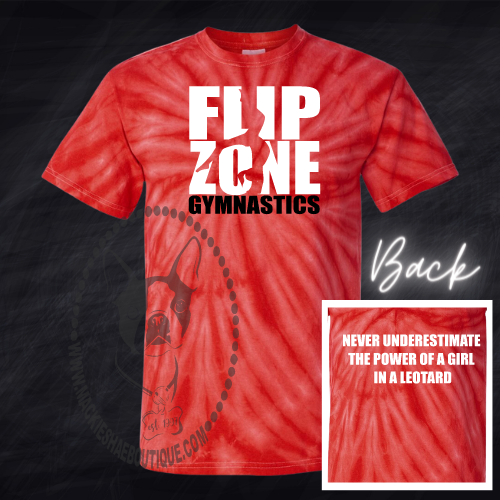 Flip Zone Gymnastics Never Underestimate Custom Shirt for Kids & Adults, Tie Dye Short Sleeve