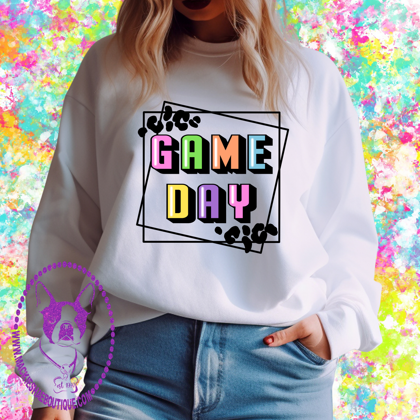 Game Day Neon Custom Shirt for Youth and Adults, Soft Tees and Crewneck Sweatshirts