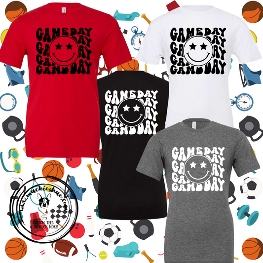 Game Day Smile Face Custom Shirt for kids and adults, Soft Tee