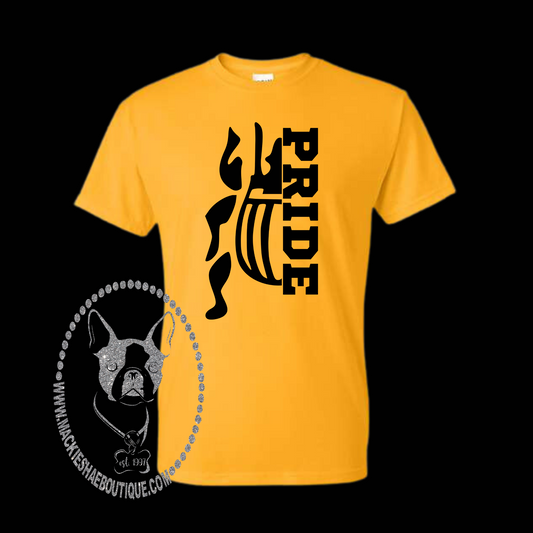 Goldbug Pride Custom Shirt for Kids and Adults, Gold Yellow Gildan 50/50 Short Sleeve Tee