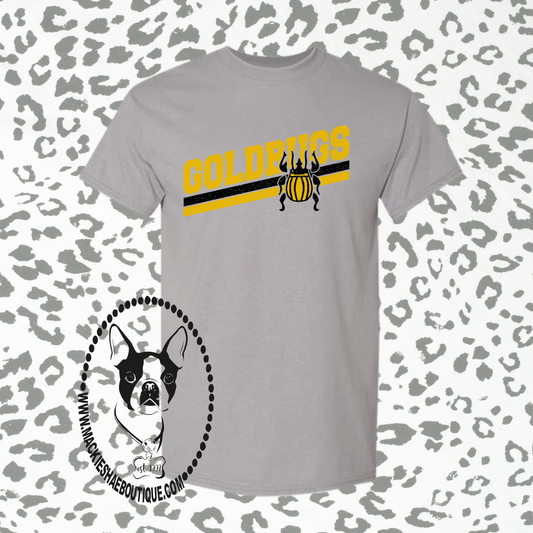 Goldbugs Lines Custom Shirt for Kids and Adults,  Gildan 50/50 Gravel Short Sleeve Tee
