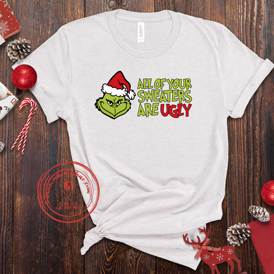 Grinch Ugly Sweater Custom Shirt, Soft Tee