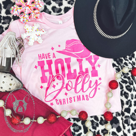 Have A Holly Dolly Christmas Pink Custom Shirt, Soft Tee