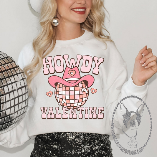 Howdy Valentine Custom Shirt for Youth and Adults, Crewneck Sweatshirt
