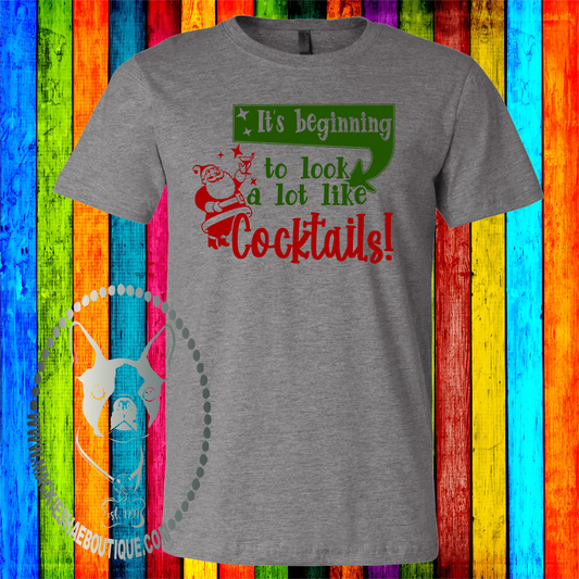 It's Beginning to Look a lot like Cocktails Custom Shirt, Soft Short Sleeve
