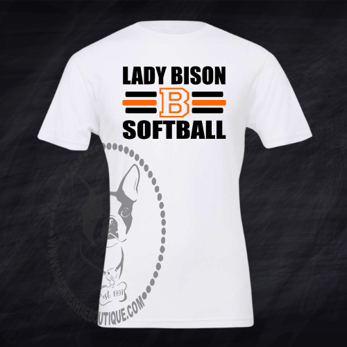 Lady Bison Softball Custom Shirt, Soft Short Sleeve