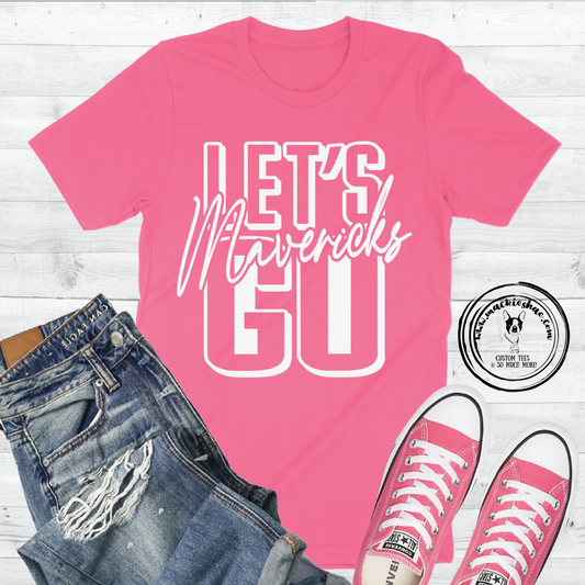 Mavs- Let's Go Mavericks Pink Soft Tee for Adults