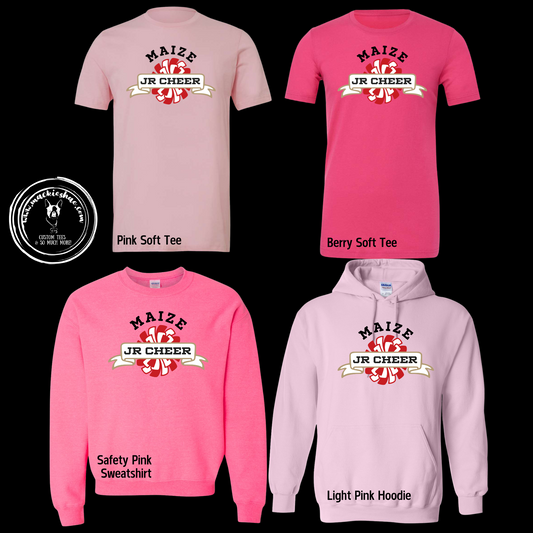 MJC- Maize Jr Cheer Pom Logo Pink Gear