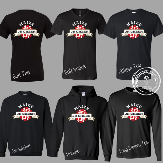 MJC- Maize Jr Cheer Pom Logo Black Gear