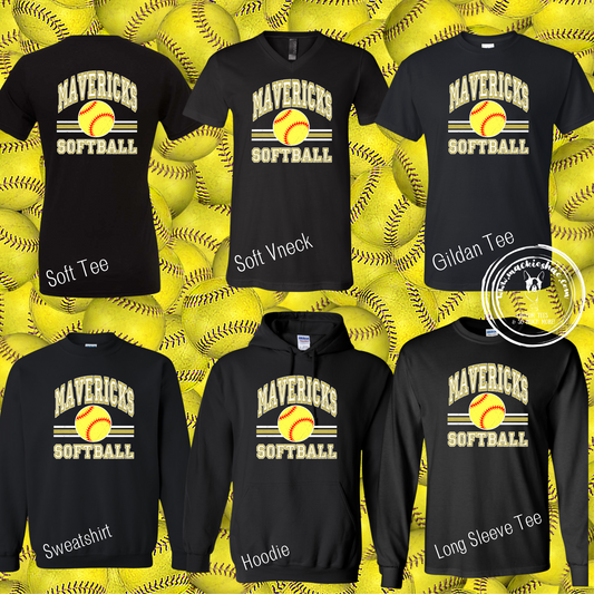 MSHS Softball- Mavericks Softball Lines Black Gear