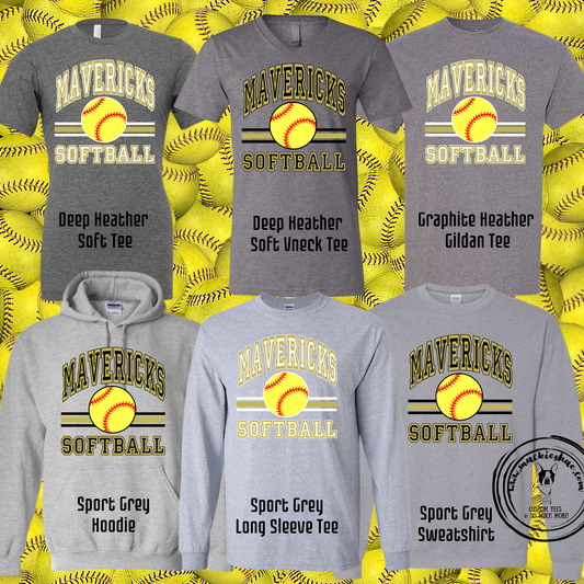 MSHS Softball- Mavericks Softball Lines Grey Gear