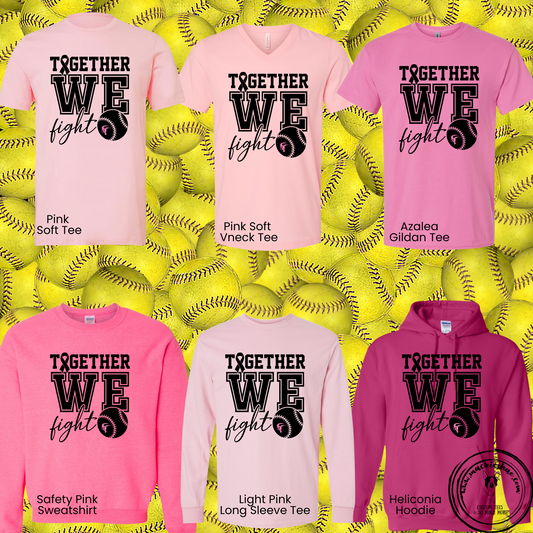 Maverick Softball/Baseball Together We Fight Custom Shirt for Youth and Adults, Pink Gear