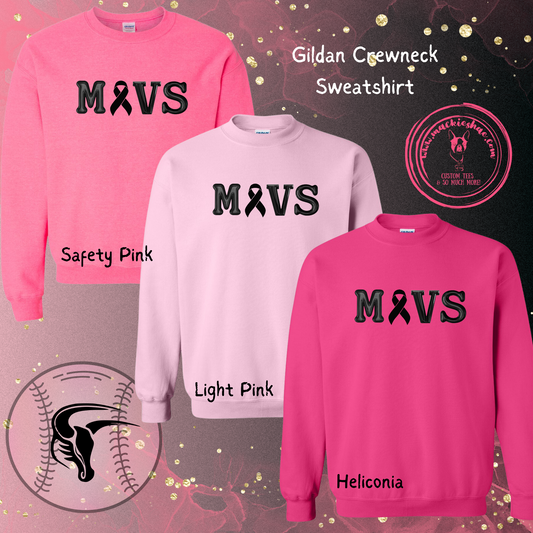 MSHS Softball-Mavs Ribbon Sweatshirt for Youth and Adults