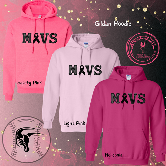 MSHS Softball-Mavs Ribbon Hoodie for Youth and Adults