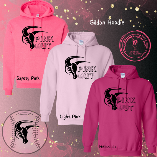 MSHS Softball-Maverick Softball Pink Out Hoodie for Youth and Adults