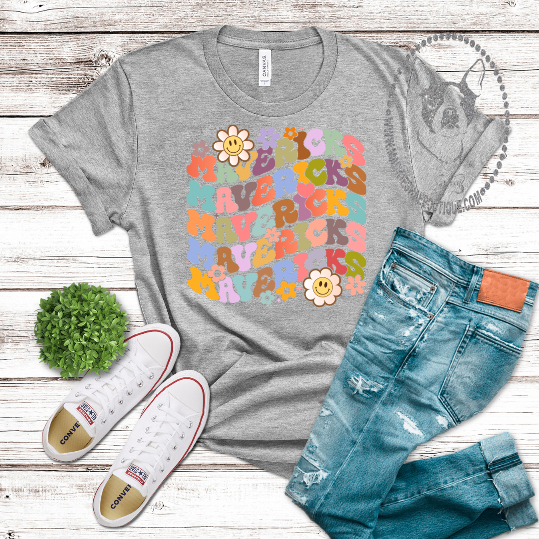 MSIS PTO-Floral Mavericks Soft Short Sleeve Tee and Crewneck Sweatshirt for Youth and Adult