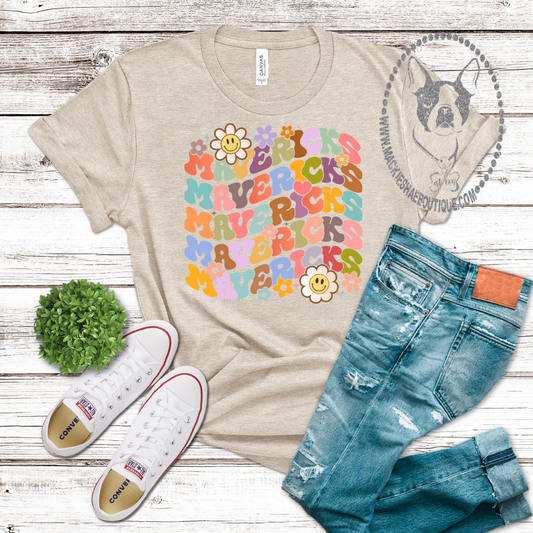 Floral Mavericks Custom Shirt for Youth and Adults, Soft Short Sleeve Tee and Crewneck Sweatshirt