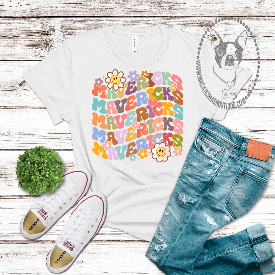 Floral Mavericks Custom Shirt for Youth and Adults,  Soft Short Sleeve Tee and Crewneck Sweatshirt